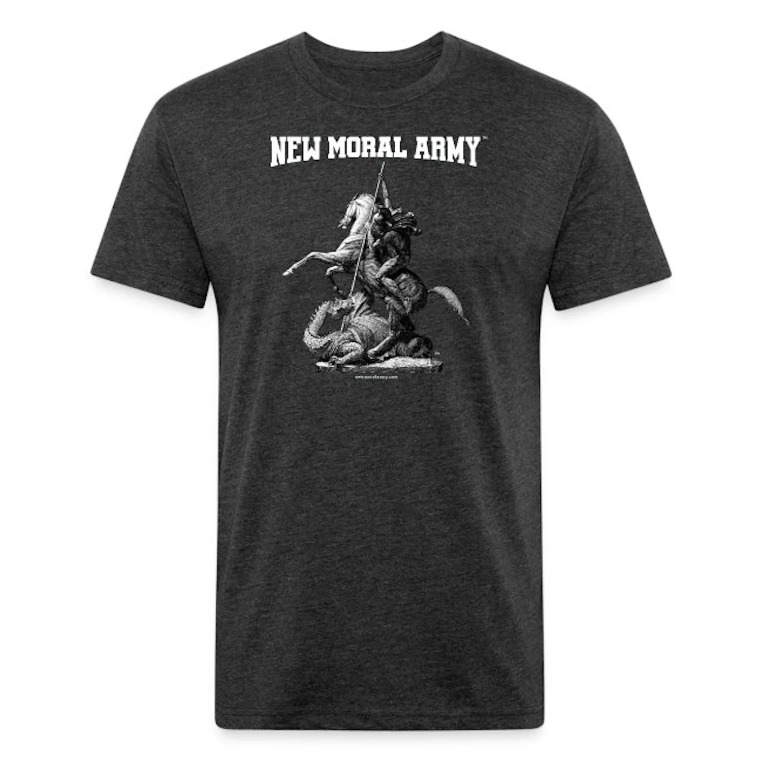 NEW MORAL ARMY™ Saint George Logo Men’s Fitted Poly-Cotton T-Shirt.